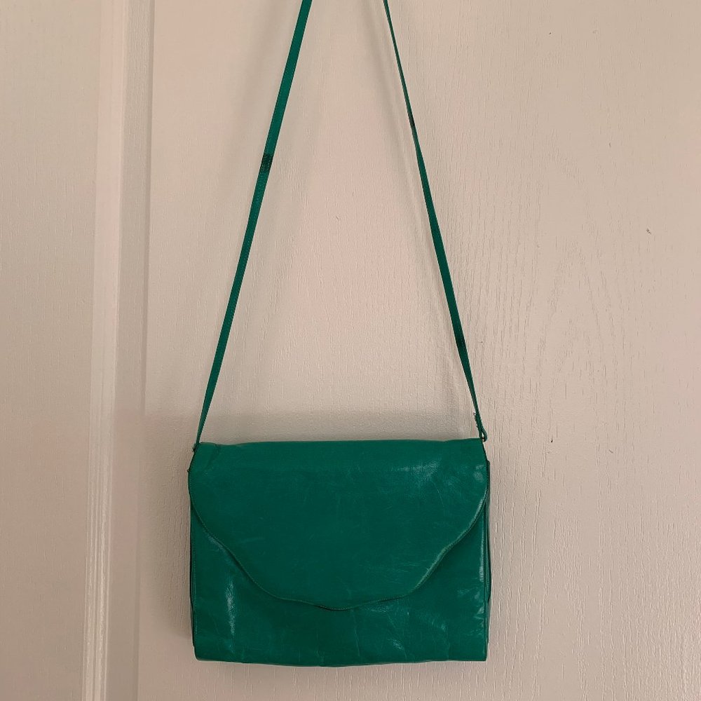 Vintage 70S Boho Small Bags Shoulder Messenger Clutch Green Teal